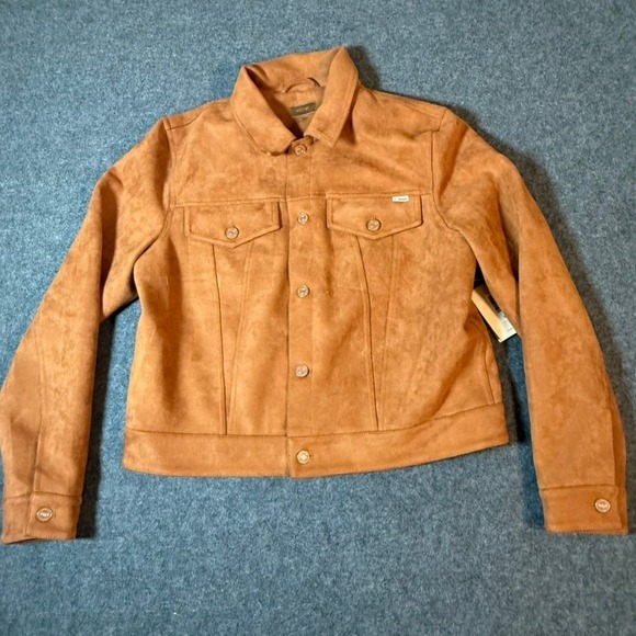 MOTHER Jackets & Blazers - Mother Bruiser Jacket Spice‎ Brown Faux Suede Rhinestone Sun Jacket M Boho NWT